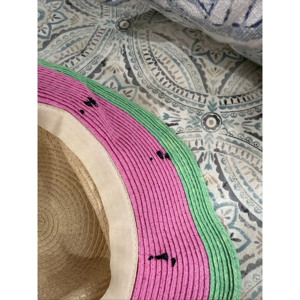 Watermelon Sun Hat Small Girl Child Straw Headband - Picture 12 of 13